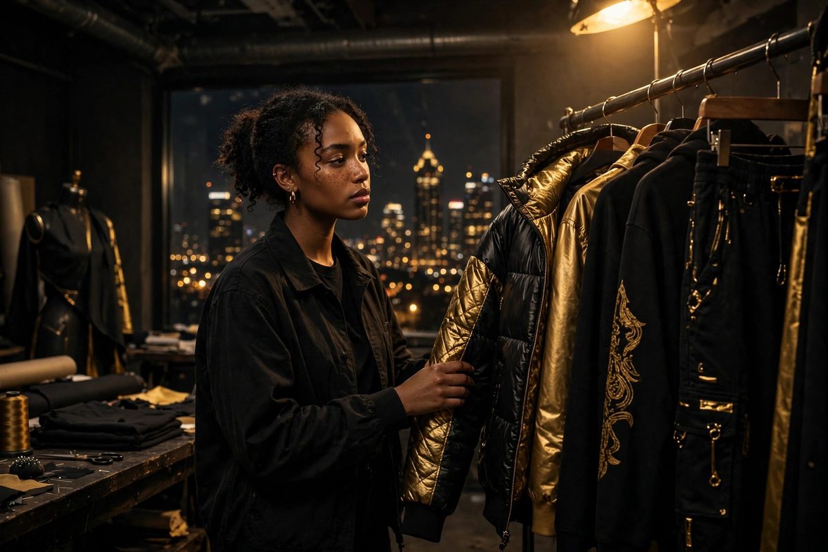 Inside the A-Town studio, reviewing the collection
