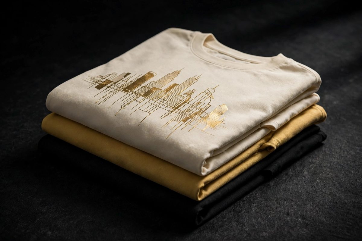 Folded stack of graphic tees